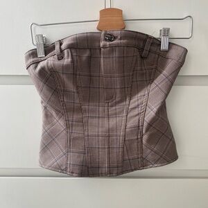 Zara Brown Plaid Corset
